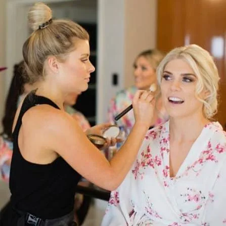 Chelsea Crocos applying makeup for a client in Perth