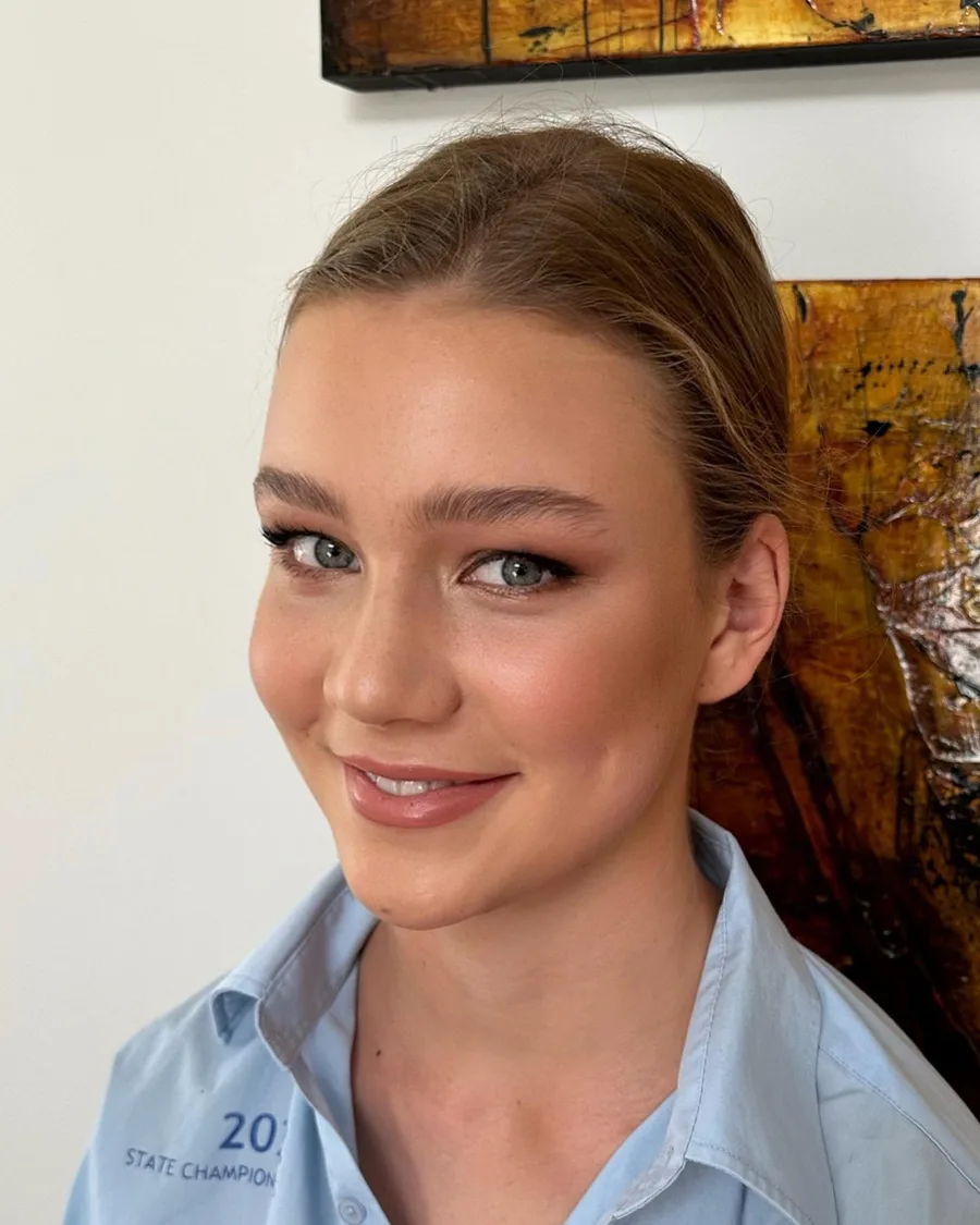 Fresh, age-appropriate formal makeup on a young client by Chelsea Crocos, Perth